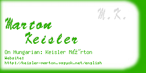 marton keisler business card